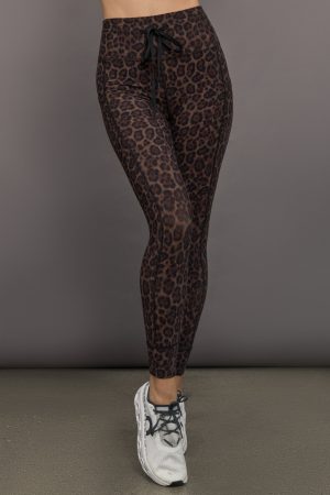 High Rise Sport Pocket Legging in Melt - Leopard Print