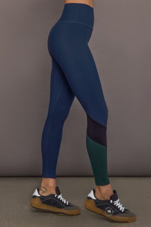 Colorblock Legging in Melt - Navy/Black/Forest