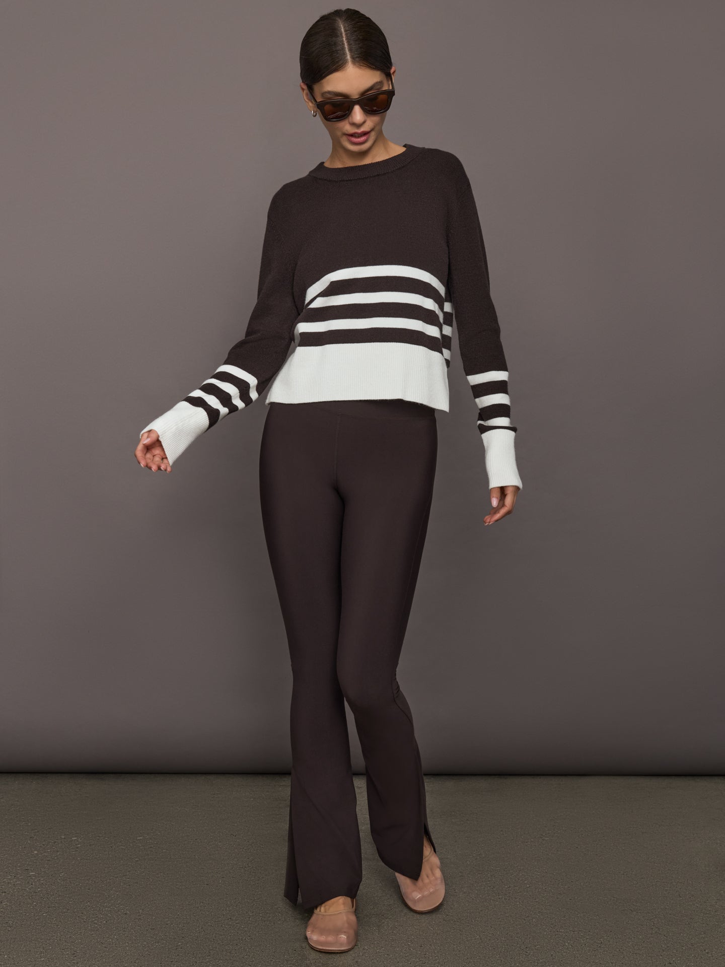 Split Bootcut Legging in Melt - Chocolate Torte - Image 2