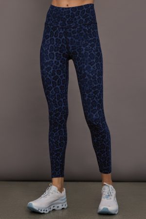 High Rise Legging in Melt - Navy Leopard