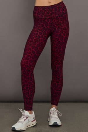 High Rise Legging in Melt - Red Leopard
