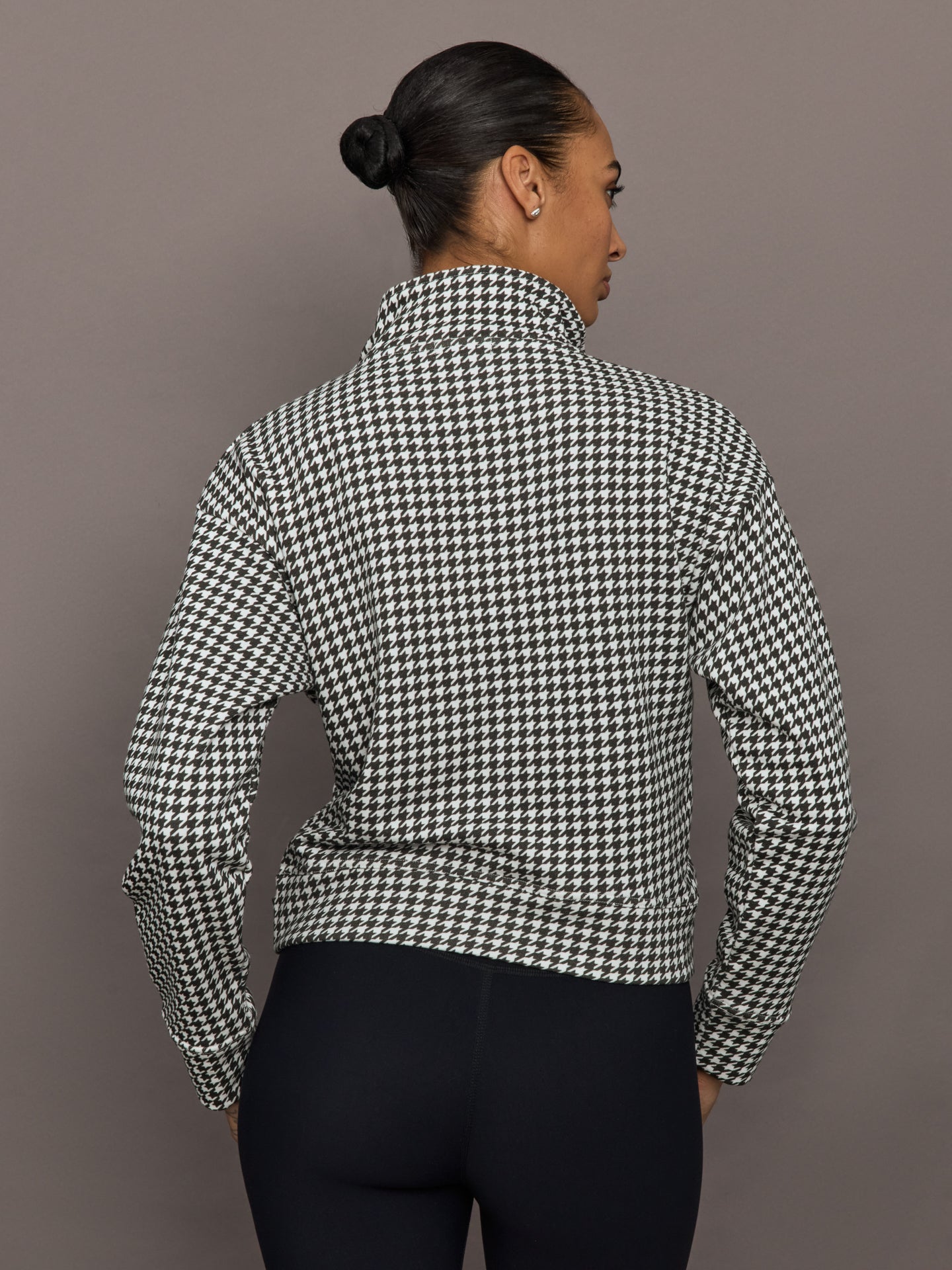 Houndstooth Half Zip - Ivory / Faded Black - Image 4
