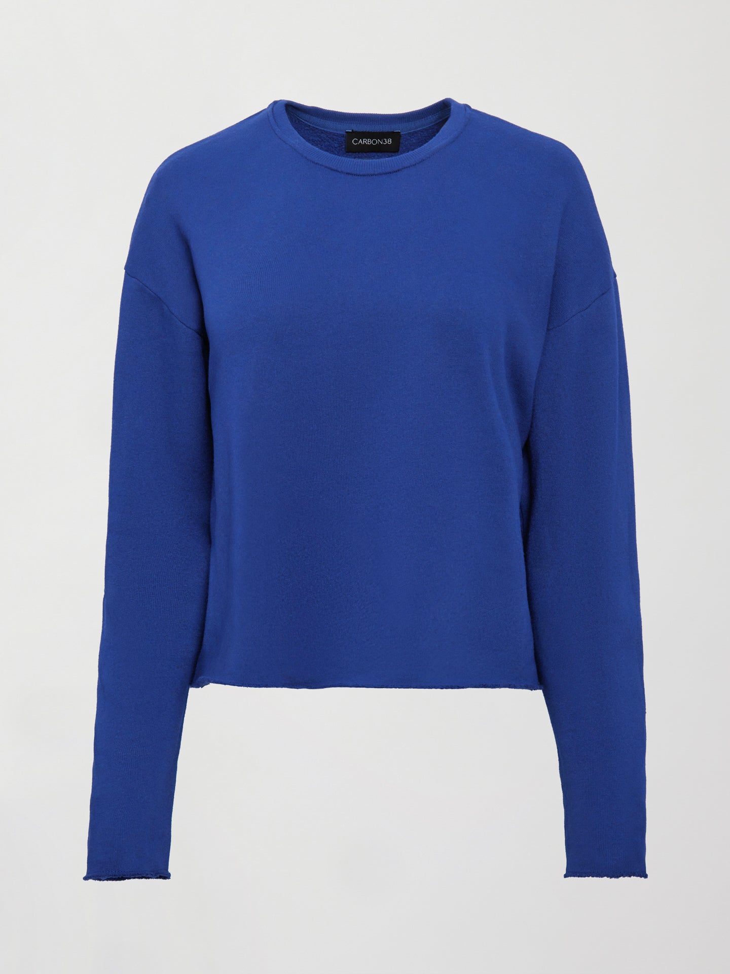 Crew Neck Sweatshirt in French Terry - Cobalt - Image 6