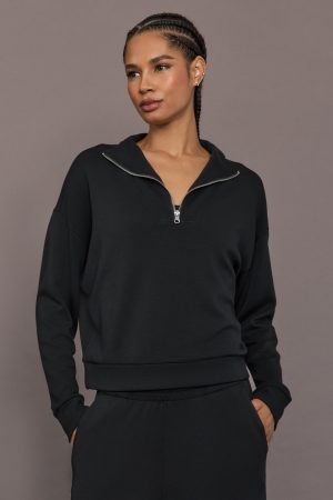 Interlock Half Zip - Black