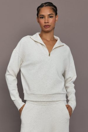 Interlock Half Zip - Moonbeam