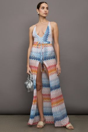 Skirt - Multicolor Shaded Chevron Raschel w Lurex