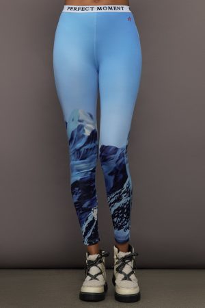 Printed Base Layer Leggings - Ski Lift Blue